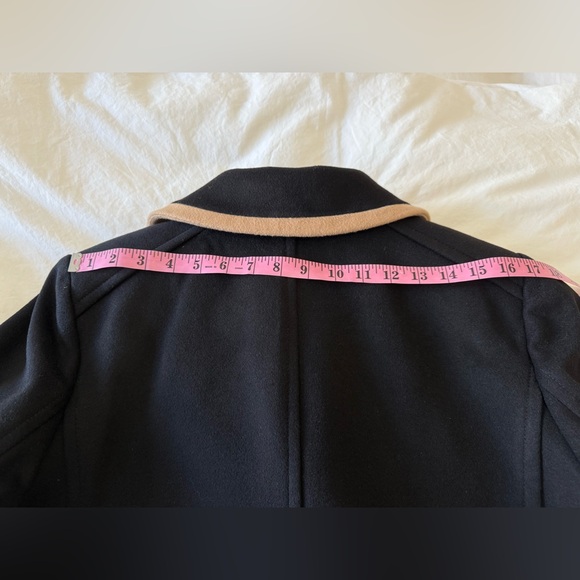 J. Crew | Women’s Large (12 to 14) | Black Tan Wool Peacoat Nello Gori Jacket - Picture 6 of 9